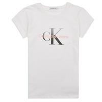 textil Pige T-shirts m. korte ærmer Calvin Klein Jeans GRADIENT MONOGRAM T-SHIRT Hvid