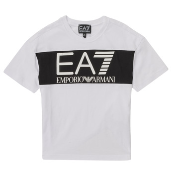 textil Dreng T-shirts m. korte ærmer Emporio Armani EA7  Hvid