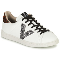 Sko Dame Lave sneakers Victoria TENIS EFECTO PIEL GLITTER Hvid / Sølv