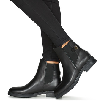 Tommy Hilfiger Coin Leather Flat Boot Sort