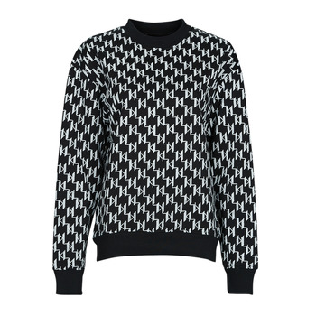 textil Dame Sweatshirts Karl Lagerfeld UNISEX ALL-OVER MONOGRAM SWEAT Sort / Hvid