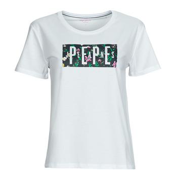 textil Dame T-shirts m. korte ærmer Pepe jeans PATSY Hvid