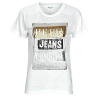 textil Dame T-shirts m. korte ærmer Pepe jeans TYLER Hvid