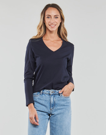 textil Dame Langærmede T-shirts Petit Bateau  Marineblå
