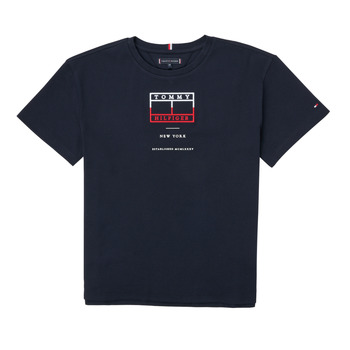 textil Dreng T-shirts m. korte ærmer Tommy Hilfiger KB0KB07598-DW5 Marineblå