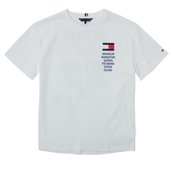 textil Dreng T-shirts m. korte ærmer Tommy Hilfiger KB0KB07599-YBR Hvid
