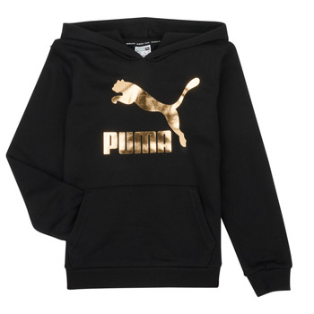 textil Pige Sweatshirts Puma CLASSICS LOGO HOODIE Sort