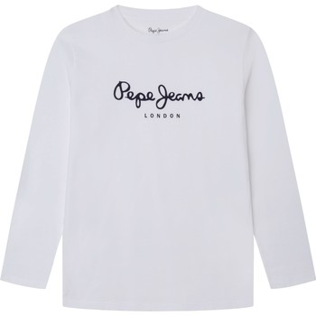 textil Dreng Langærmede T-shirts Pepe jeans NEW HERMAN Hvid