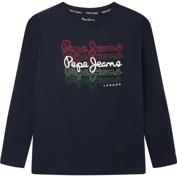 textil Dreng Langærmede T-shirts Pepe jeans RAMONE LS Marineblå