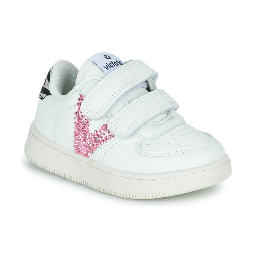 Sko Pige Lave sneakers Victoria TIEMPO EFECTO PIEL & FAN Hvid / Pink