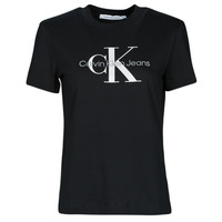 textil Dame T-shirts m. korte ærmer Calvin Klein Jeans CORE MONOGRAM REGULAR TEE Sort
