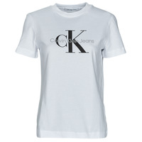 textil Dame T-shirts m. korte ærmer Calvin Klein Jeans CORE MONOGRAM REGULAR TEE Hvid