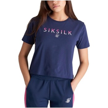 textil Pige T-shirts m. korte ærmer Siksilk  Blå
