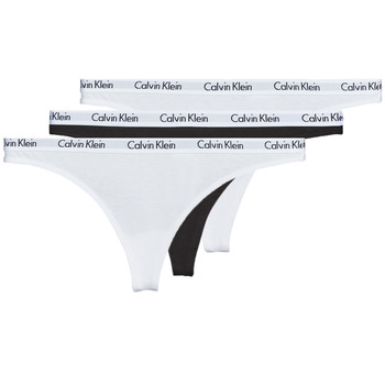 Undertøj Dame String Calvin Klein Jeans CAROUSEL THONG X 3 Sort / Hvid / Sort