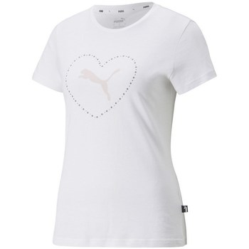 textil Dame T-shirts m. korte ærmer Puma Valentine S Day Graphic Hvid