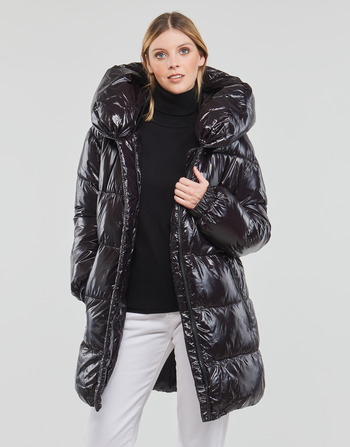 MICHAEL Michael Kors HORIZONTAL QUILTED DOWN COAT WITH  ATTACHED HOOD Sort