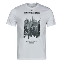 textil Herre T-shirts m. korte ærmer Armani Exchange 6LZTFG-ZJBVZ Hvid
