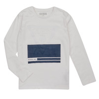 textil Dreng Langærmede T-shirts Guess N2BI04-I3Z11-G011 Hvid