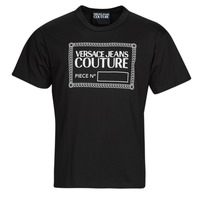 textil Herre T-shirts m. korte ærmer Versace Jeans Couture 73GAHT11-899 Sort / Hvid