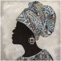 Indretning Malerier og lærreder Signes Grimalt Afrikansk Kvindemaleri Sort