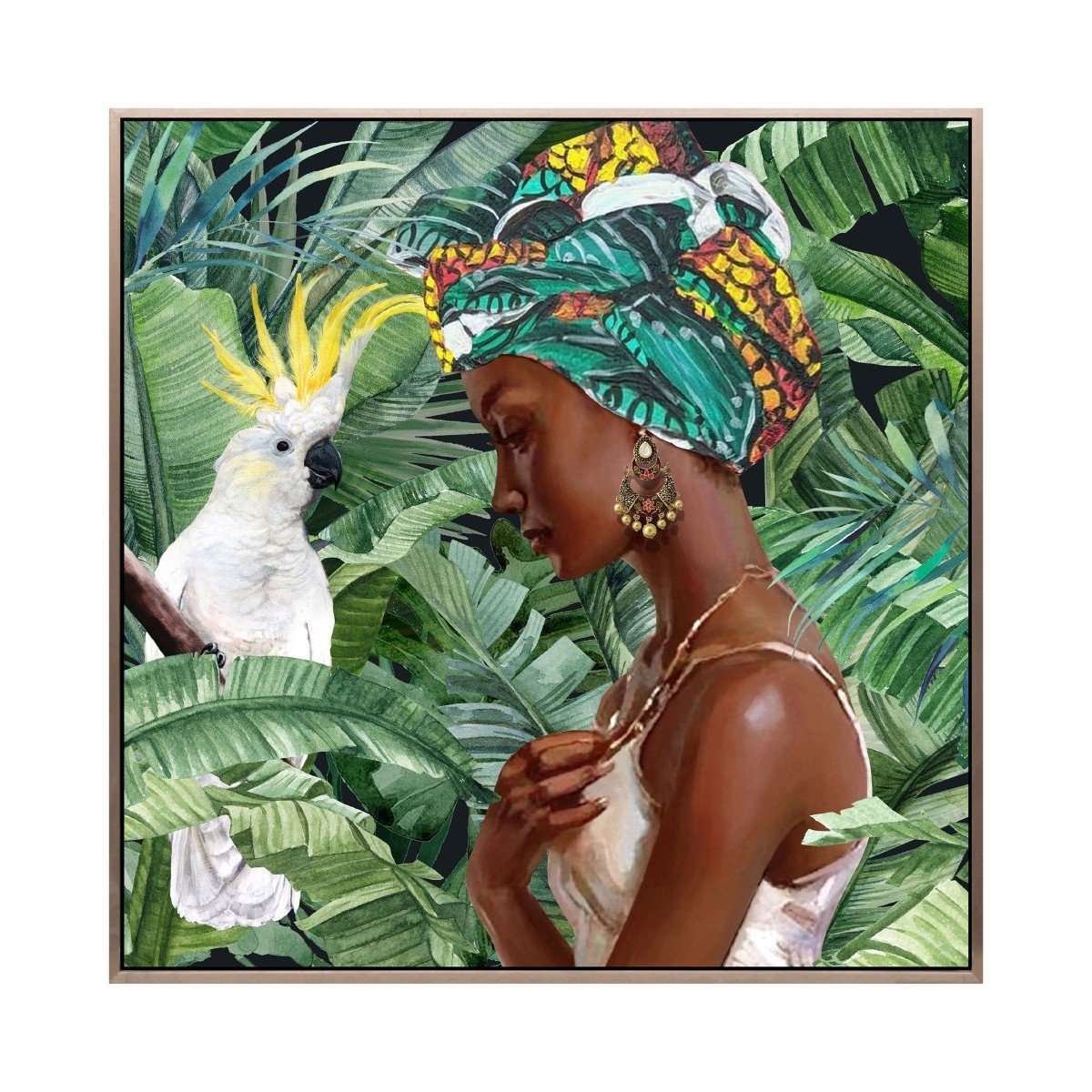 Indretning Malerier og lærreder Signes Grimalt Afrikansk Maleri Grøn