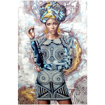 Indretning Malerier og lærreder Signes Grimalt Afrikansk Maleri Blå