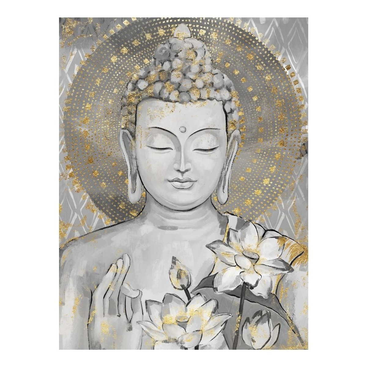 Indretning Malerier og lærreder Signes Grimalt Buddha Maleri Grå