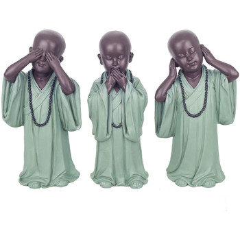 Indretning Små statuer og figurer Signes Grimalt Munkefigur Kan Ikke Se-Høre-Tale 3 Enheder Grøn