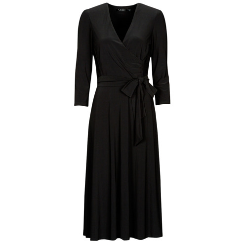 textil Dame Lange kjoler Lauren Ralph Lauren CARLYNA 3/4 SLEEVE Sort