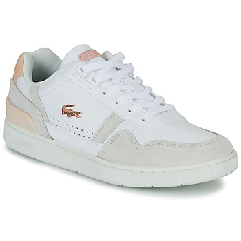 Sko Dame Lave sneakers Lacoste T-CLIP Hvid / Beige / Pink