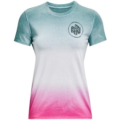 textil Dame T-shirts m. korte ærmer Under Armour Run Anywhere Grå, Pink