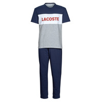 textil Herre Pyjamas / Natskjorte Lacoste 4H9925 Marineblå / Grå / Hvid
