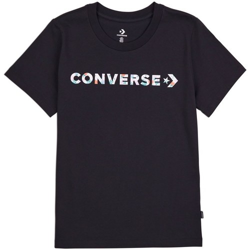 textil Dame T-shirts m. korte ærmer Converse Floral Logo Graphic Sort