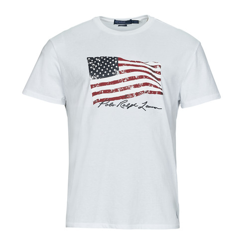 textil Herre T-shirts m. korte ærmer Polo Ralph Lauren K223SS03-SSCNCLSM1-SHORT SLEEVE-T-SHIRT Hvid / Hvid