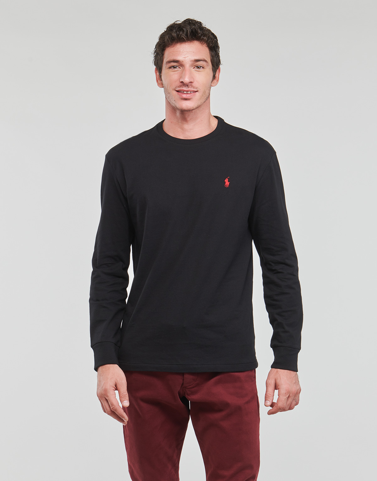 textil Herre Langærmede T-shirts Polo Ralph Lauren K224SC08-LSCNCLSM5-LONG SLEEVE-T-SHIRT Sort