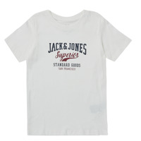 textil Dreng T-shirts m. korte ærmer Jack & Jones JJELOGO TEE SS O-NECK Hvid