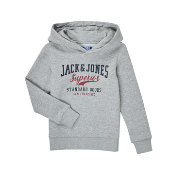 textil Dreng Sweatshirts Jack & Jones JJELOGO SWEAT HOOD Grå