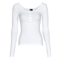 textil Dame Langærmede T-shirts Pieces PCKITTE LS TOP Hvid