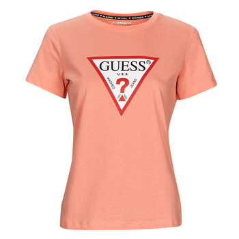textil Dame T-shirts m. korte ærmer Guess SS CN ORIGINAL TEE Pink