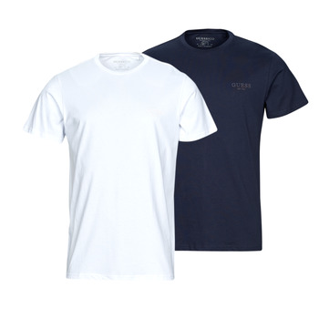 textil Herre T-shirts m. korte ærmer Guess STILLMAN CN SS X2 Marineblå / Hvid