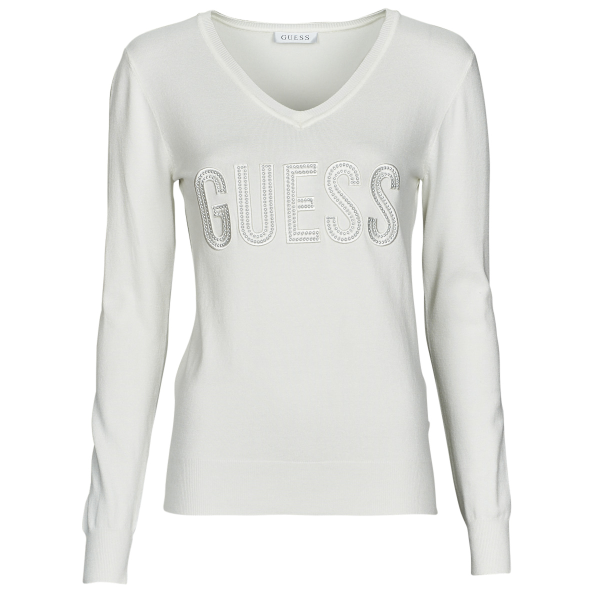 textil Dame Pullovere Guess PASCALE VN LS Beige
