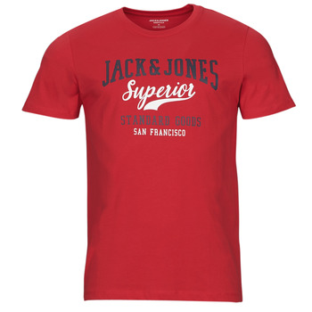 textil Herre T-shirts m. korte ærmer Jack & Jones JJELOGO TEE SS O-NECK 2 COL Rød