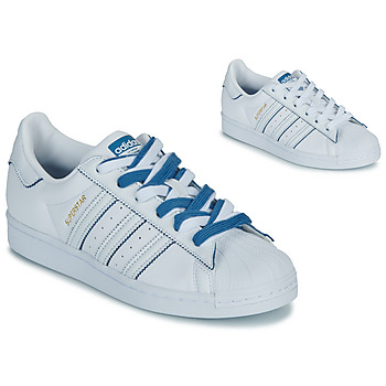 Sko Dame Lave sneakers adidas Originals SUPERSTAR W Hvid / Blå