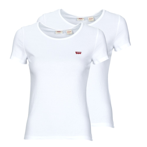 textil Dame T-shirts m. korte ærmer Levi's 2PACK CREWNECK TEE Hvid