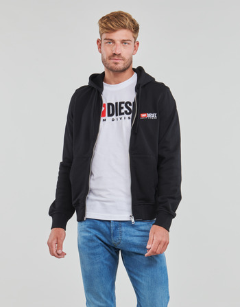 textil Herre Sweatshirts Diesel S-GINN-HOOD-ZIP-DIV Sort