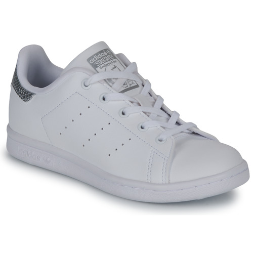 Sko Pige Lave sneakers adidas Originals STAN SMITH C Hvid / Sølv / Pyton