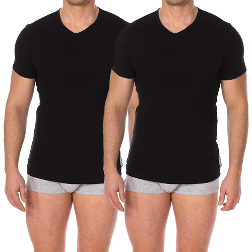 textil Herre T-shirts m. korte ærmer Bikkembergs BKK1UTS02BI-BLACK Sort