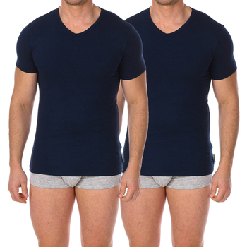 textil Herre T-shirts m. korte ærmer Bikkembergs BKK1UTS02BI-NAVY Blå