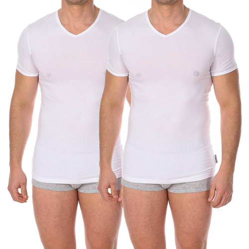 textil Herre T-shirts m. korte ærmer Bikkembergs BKK1UTS02BI-WHITE Hvid