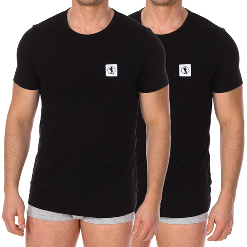 textil Herre T-shirts m. korte ærmer Bikkembergs BKK1UTS07BI-BLACK Sort